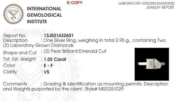 1 Carat Lab Grown Diamond Toi et Moi Ring