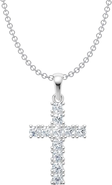 0.55 Carat Lab Grown Diamond Cross Pendant