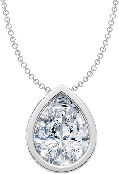 1 Carat Lab Grown Diamond Pear Cut Solitaire Pendant