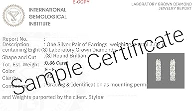 0.85 Carat Lab Grown Diamond Half Eternity Hoop Earrings