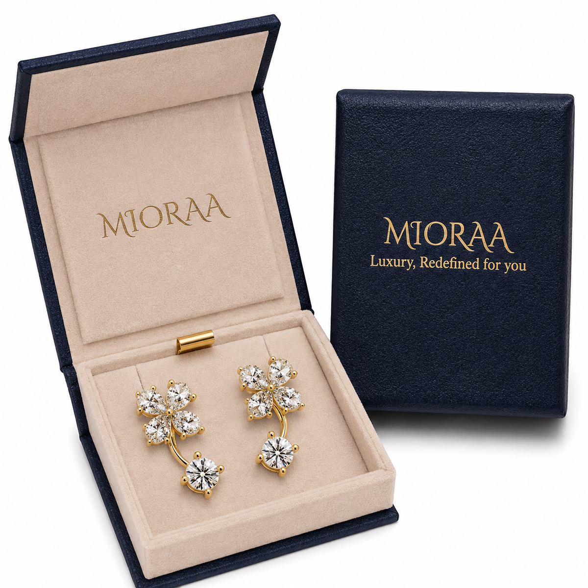 1.60 Carat Lab Grown Diamond Clover Earrings, IGI Certified