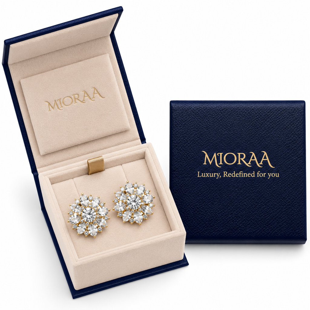 2.5 Carat Lab Grown Diamond Snowflake Earrings, IGI Certified