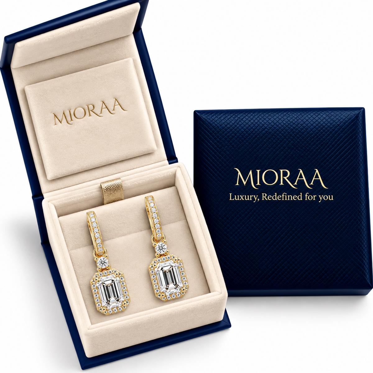 2.50 Carat Lab Grown Diamond Emerald-Cut Drop Earrings, IGI Certified