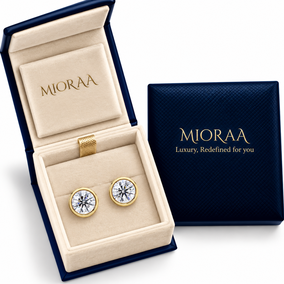 1.50 Carat Lab Grown Diamond Classic Bezel-Set Stud Earrings, IGI Certified