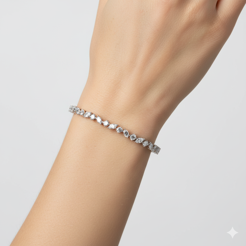 Luxury Multi-Cut Diamond Tennis Bracelet
