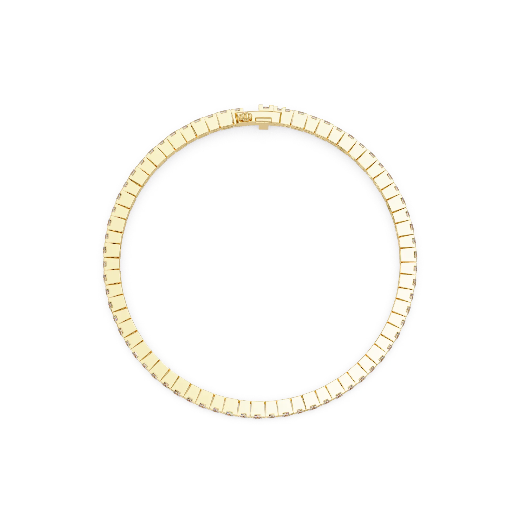 Imperial Princess-Cut Gold Tennis Bracelet – Elite Collection