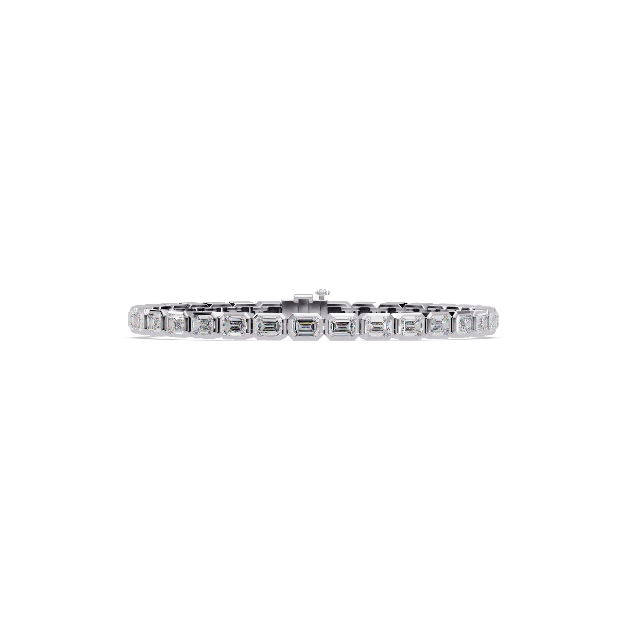 Gold Emerald-Cut Diamond Bracelet – 33 Stone