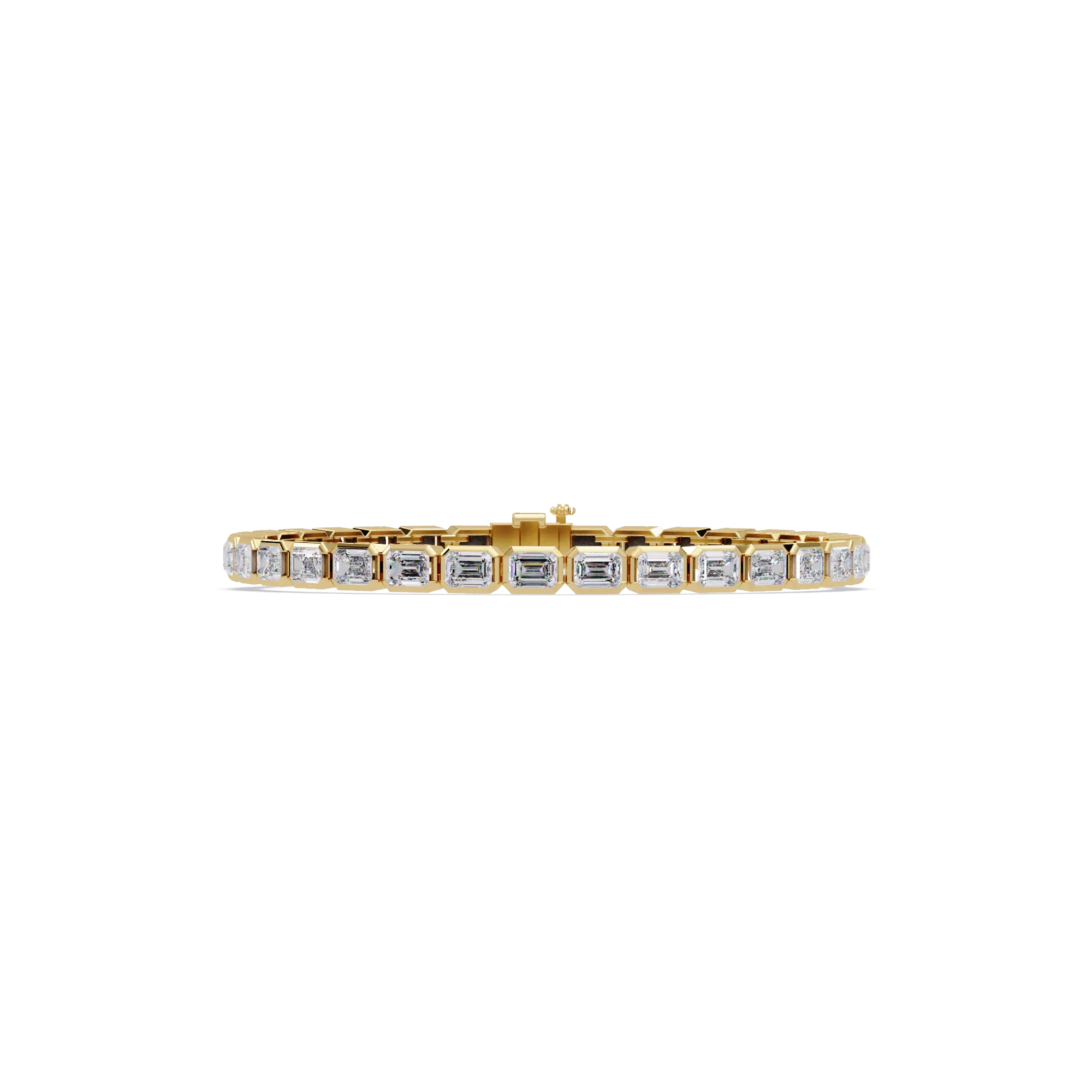 Gold Emerald-Cut Diamond Bracelet – 33 Stone