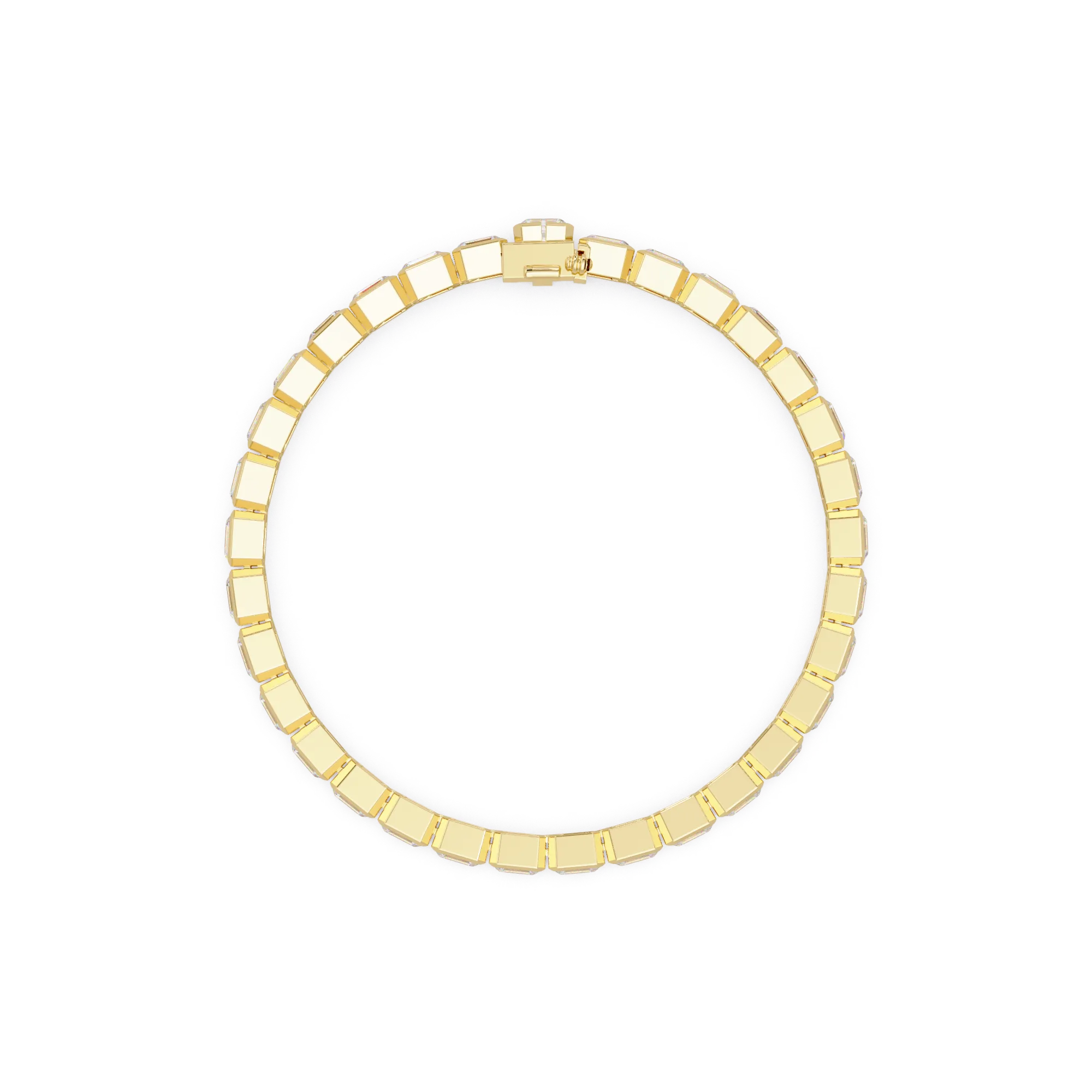 Gold Emerald-Cut Diamond Bracelet – 33 Stone