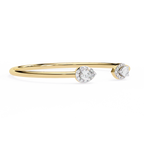 IGI Certified - 1/2 Ct. Lab Grown Diamond (VS/E-F) Duo Pear Diamond Halo Bypass Bangle Bracelet