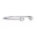 IGI Certified - 1/2 Ct. Lab Grown Diamond (VS/E-F) Duo Pear Diamond Halo Bypass Bangle Bracelet