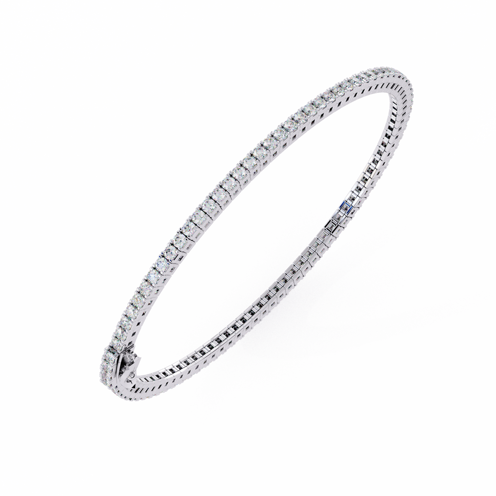 IGI Certified - 1/2 Ct. Lab Grown Diamond (VS/E-F) Luminous Pearl & Diamond Bypass Bangle Bracelet