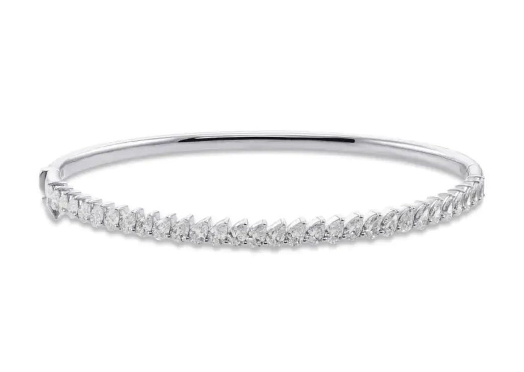 IGI Certified - 1/2 Ct. Lab Grown Diamond (VS/E-F) Luminous Pearl & Diamond Bypass Bangle Bracelet