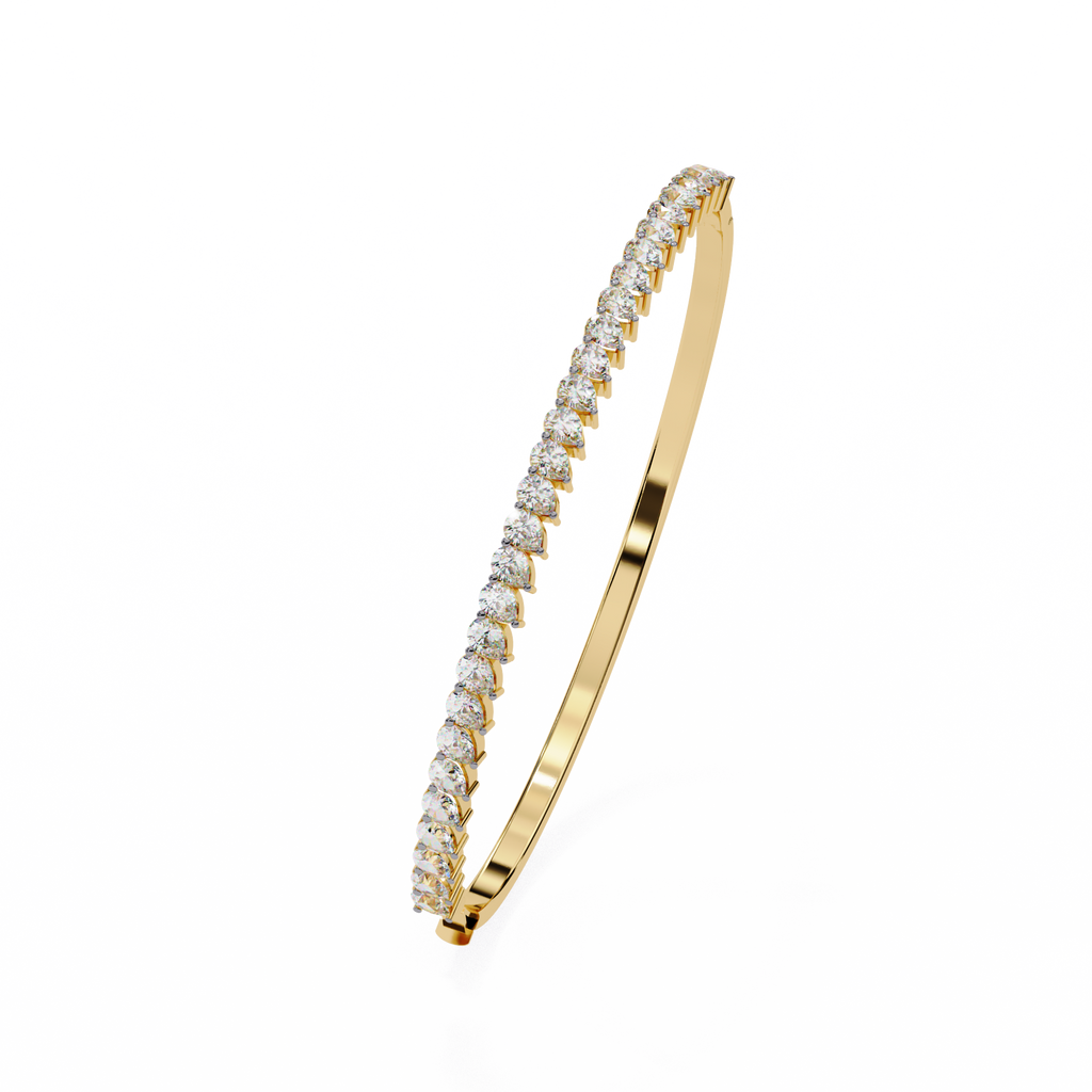 IGI Certified - 1/2 Ct. Lab Grown Diamond (VS/E-F) Luminous Pearl & Diamond Bypass Bangle Bracelet