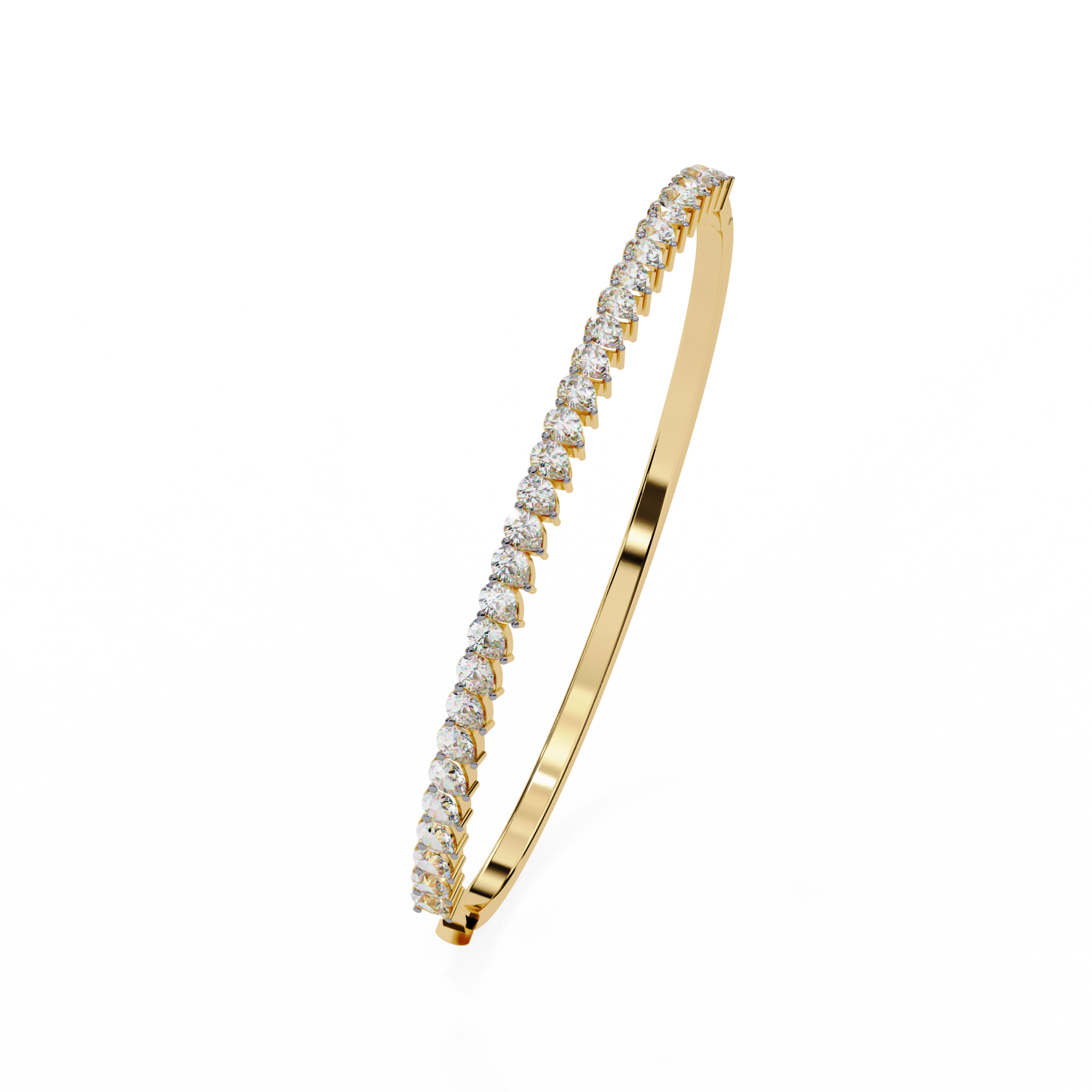 IGI Certified - 1/2 Ct. Lab Grown Diamond (VS/E-F) Luminous Pearl & Diamond Bypass Bangle Bracelet