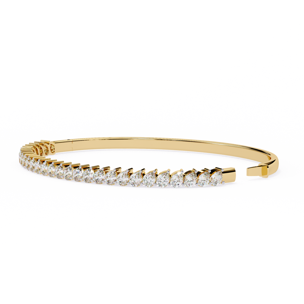 IGI Certified - 1/2 Ct. Lab Grown Diamond (VS/E-F) Luminous Pearl & Diamond Bypass Bangle Bracelet