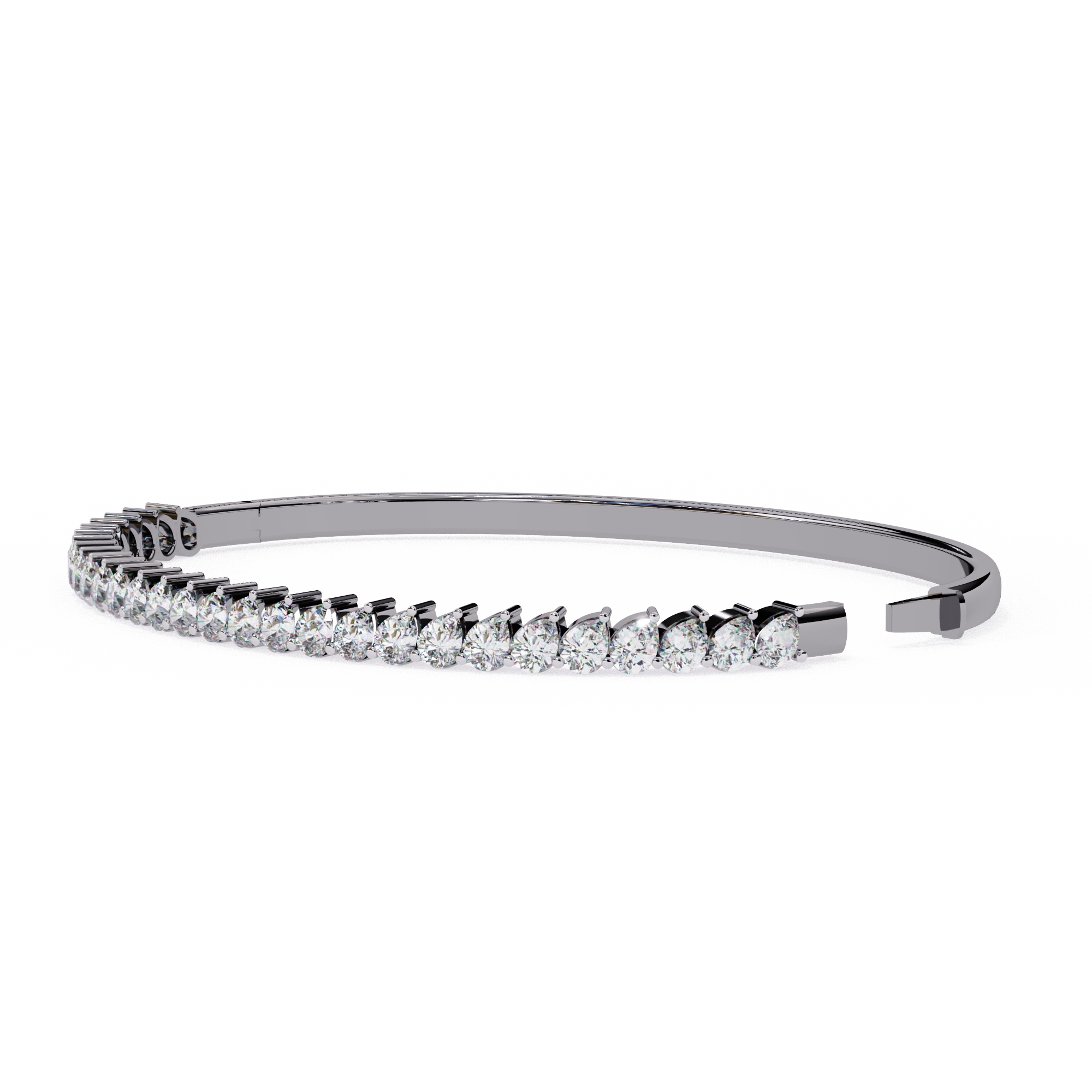 IGI Certified - 1/2 Ct. Lab Grown Diamond (VS/E-F) Luminous Pearl & Diamond Bypass Bangle Bracelet