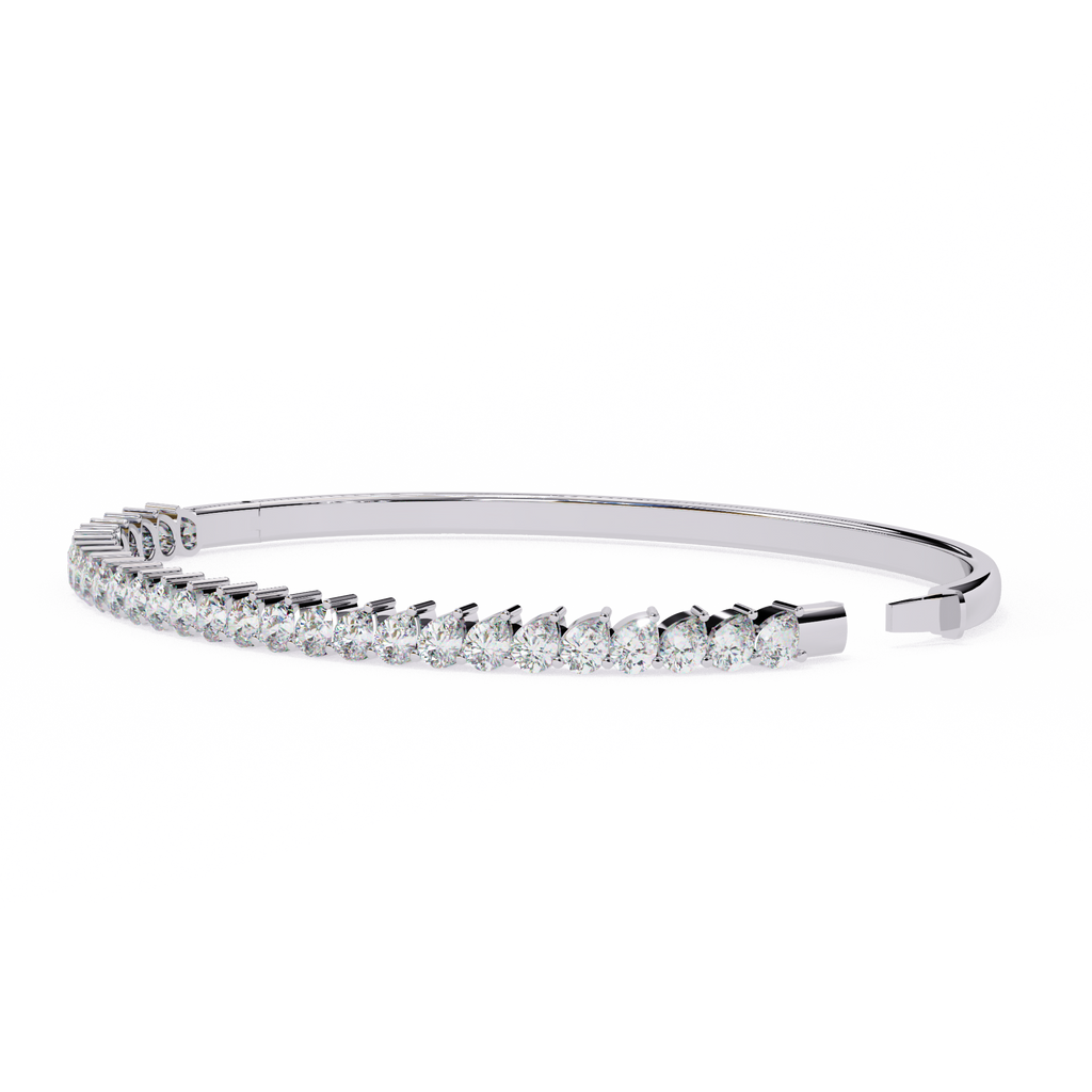 IGI Certified - 1/2 Ct. Lab Grown Diamond (VS/E-F) Luminous Pearl & Diamond Bypass Bangle Bracelet