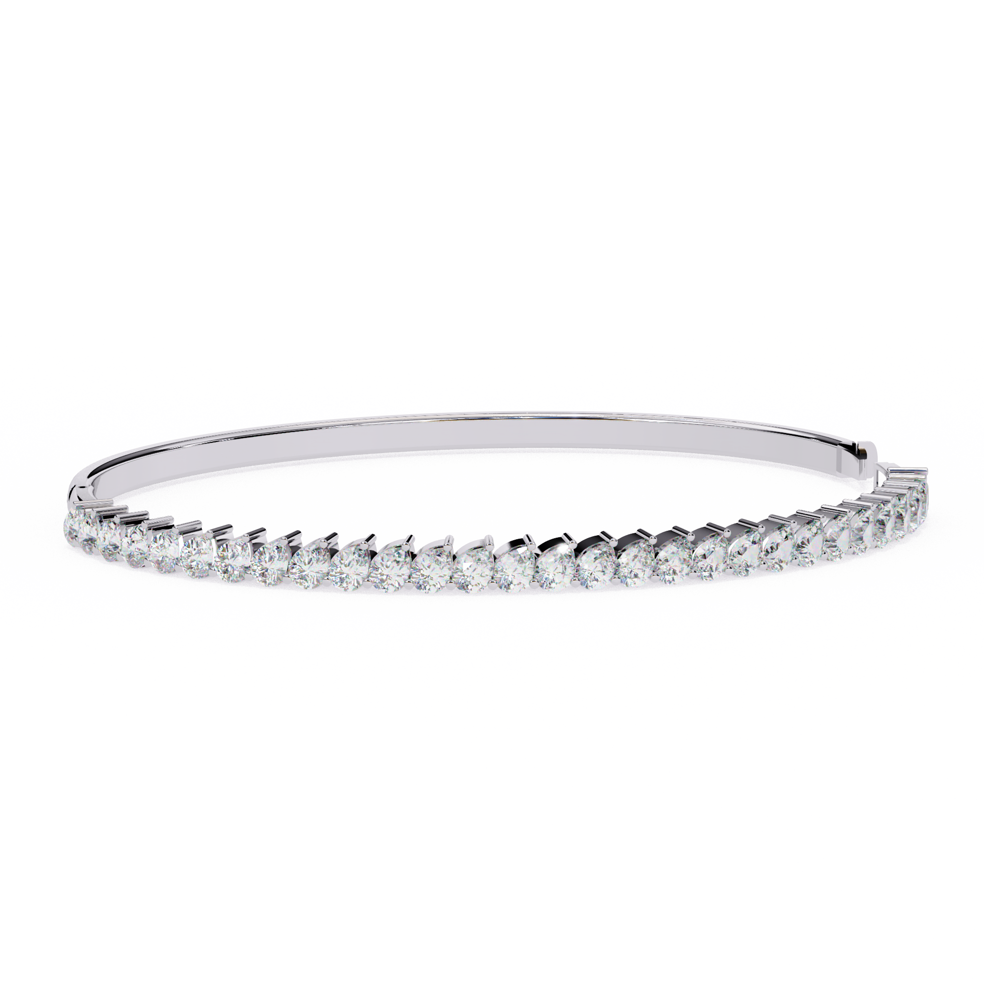 IGI Certified - 1/2 Ct. Lab Grown Diamond (VS/E-F) Luminous Pearl & Diamond Bypass Bangle Bracelet