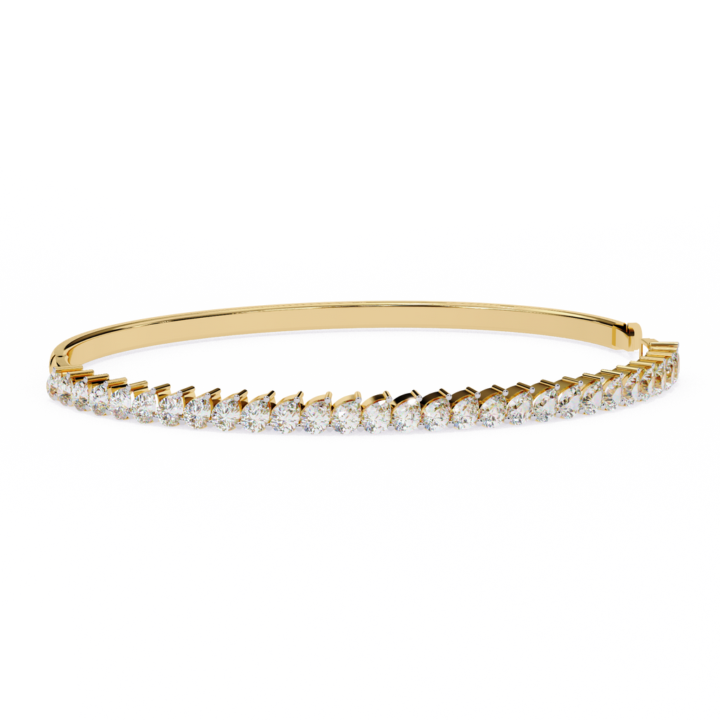 IGI Certified - 1/2 Ct. Lab Grown Diamond (VS/E-F) Luminous Pearl & Diamond Bypass Bangle Bracelet