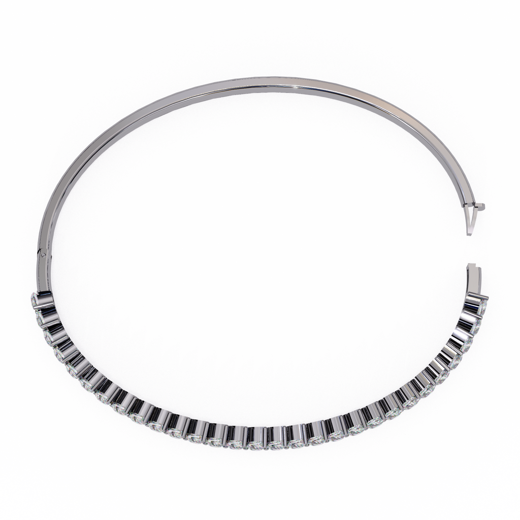 IGI Certified - 1/2 Ct. Lab Grown Diamond (VS/E-F) Luminous Pearl & Diamond Bypass Bangle Bracelet