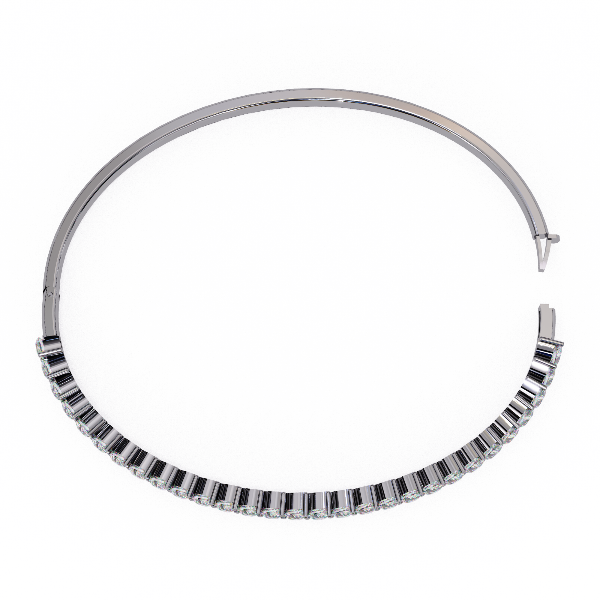 IGI Certified - 1/2 Ct. Lab Grown Diamond (VS/E-F) Luminous Pearl & Diamond Bypass Bangle Bracelet