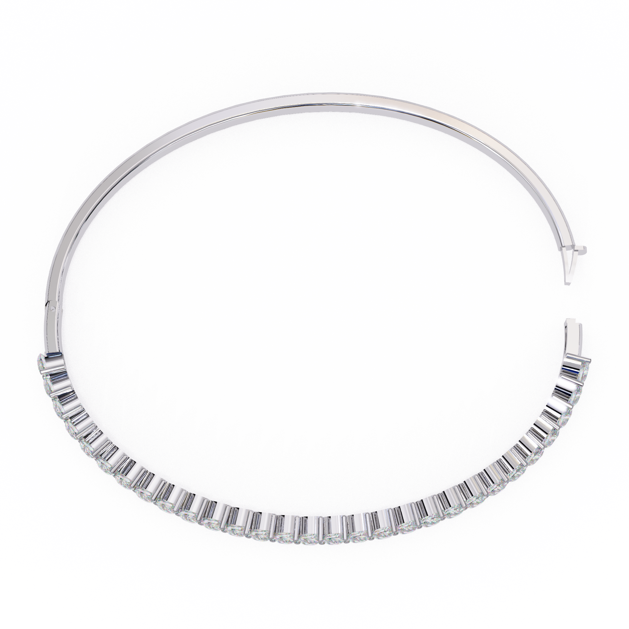 IGI Certified - 1/2 Ct. Lab Grown Diamond (VS/E-F) Luminous Pearl & Diamond Bypass Bangle Bracelet