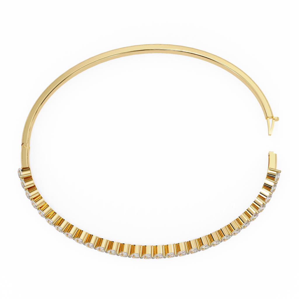 IGI Certified - 1/2 Ct. Lab Grown Diamond (VS/E-F) Luminous Pearl & Diamond Bypass Bangle Bracelet