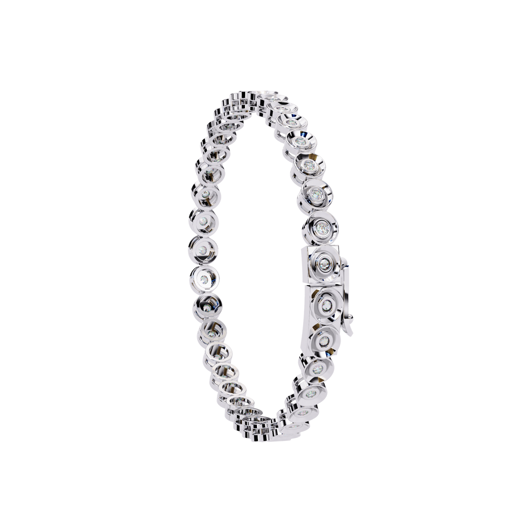 IGI Certified - 1/2 Ct. Lab Grown Diamond (VS/E-F) Pear & Round Diamond Bypass Bangle Bracelet