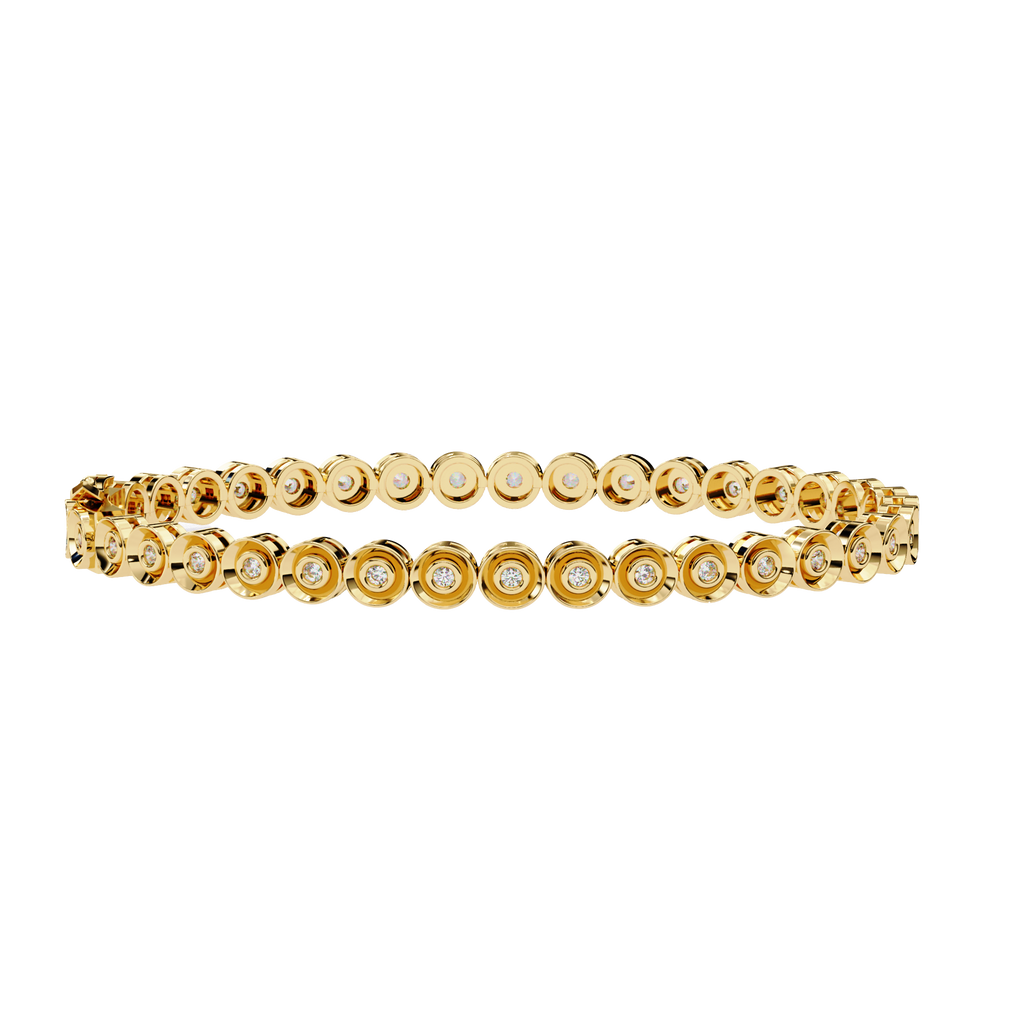 IGI Certified - 1/2 Ct. Lab Grown Diamond (VS/E-F) Pear & Round Diamond Bypass Bangle Bracelet