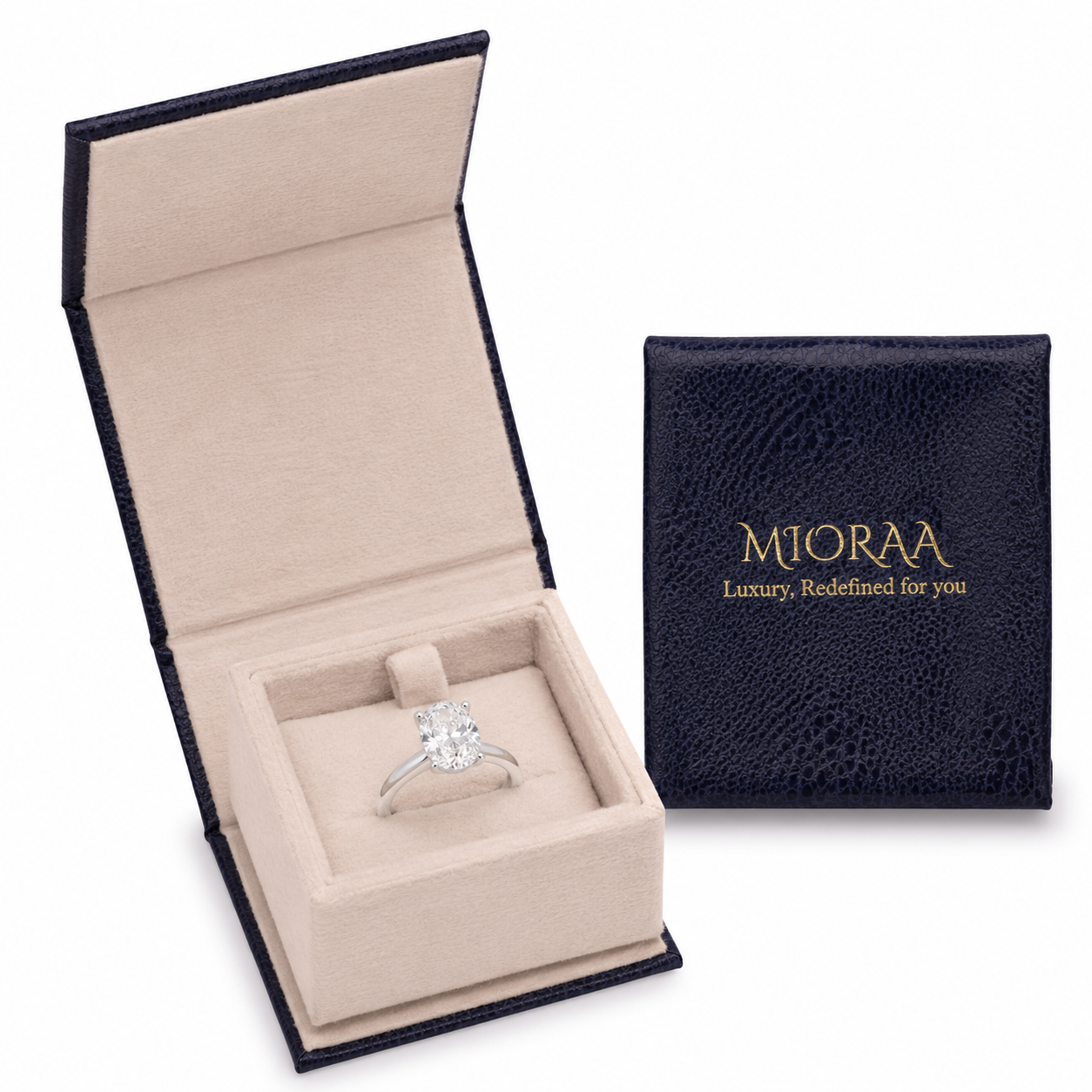 0.50 Carat Lab Grown Diamond Oval Solitaire Ring