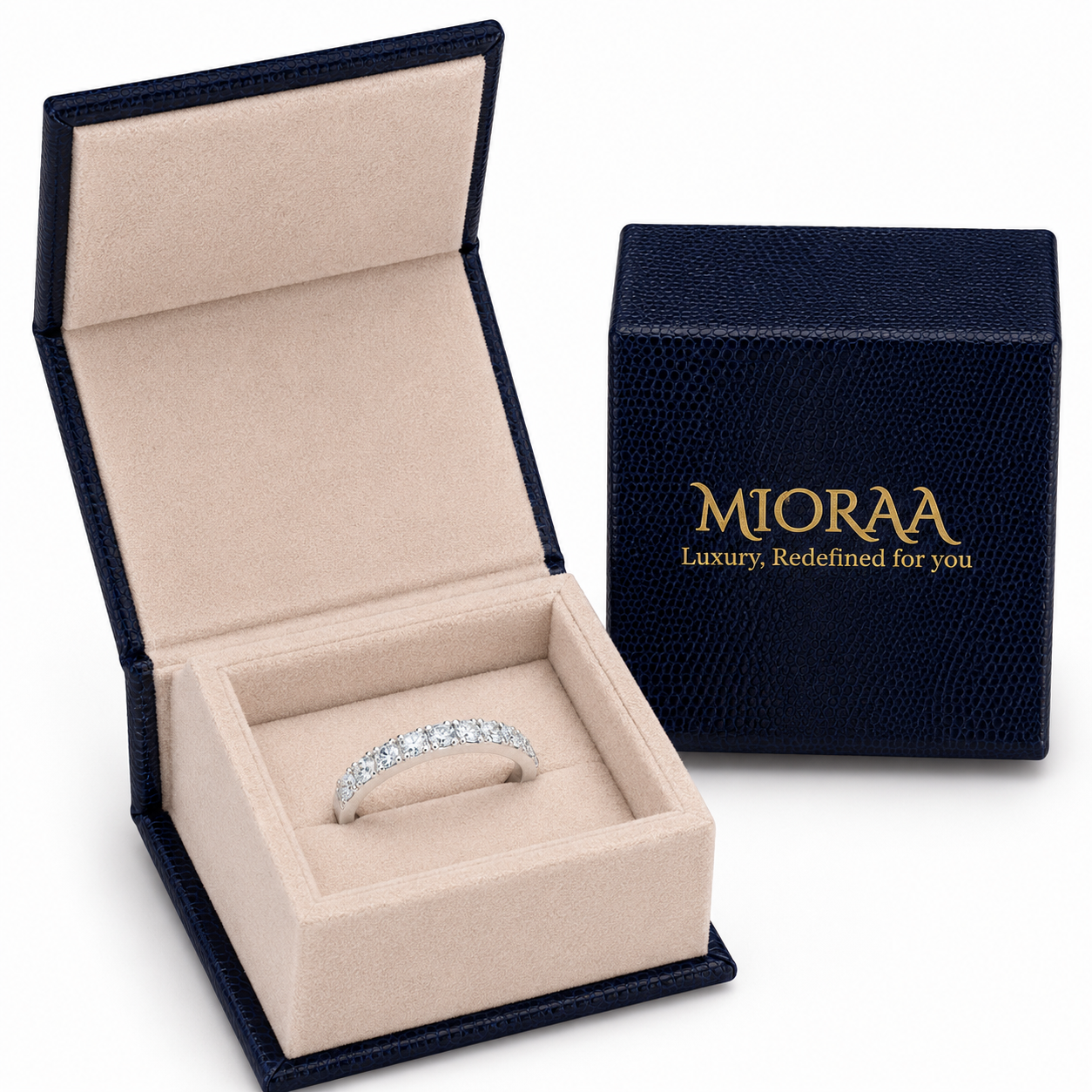 0.50 Carat Lab Grown Diamond Half Eternity Band Ring