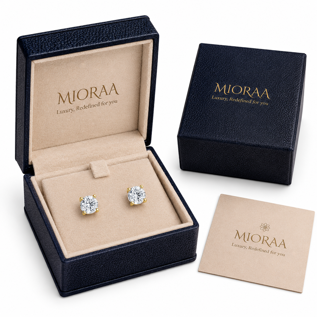 1 Carat Lab Grown Diamond Solitaire Earrings