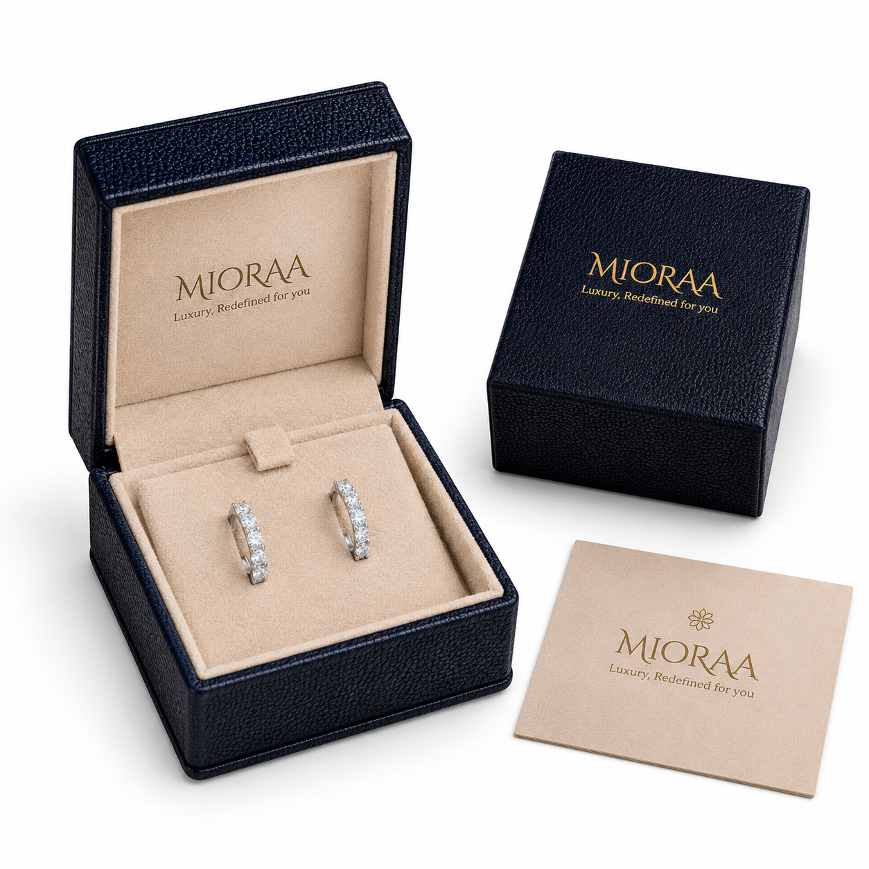 0.85 Carat Lab Grown Diamond Half Eternity Hoop Earrings