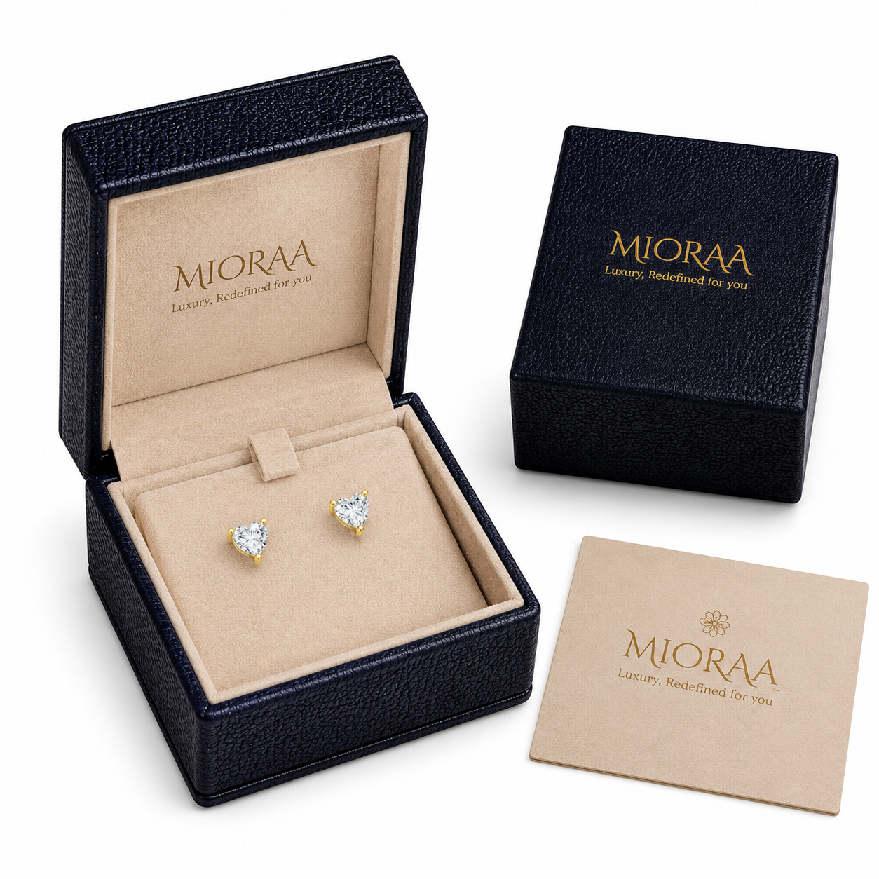 0.50 Carat Lab Grown Diamond Heart Cut Solitaire Earrings