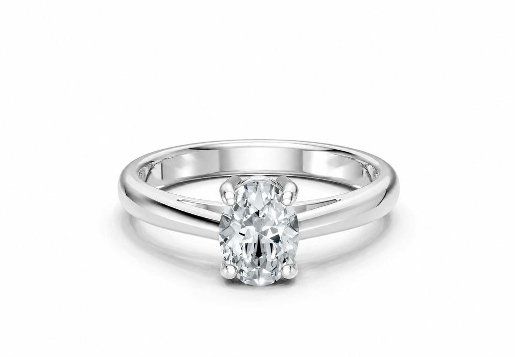 0.50 Carat Lab Grown Diamond Oval Solitaire Ring