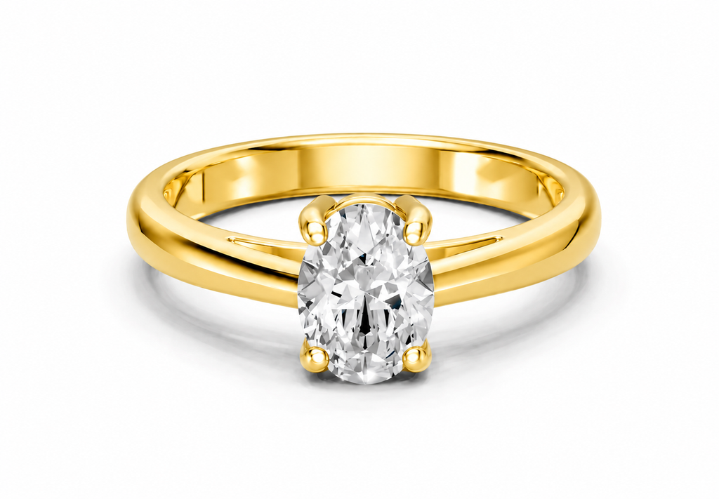 0.50 Carat Lab Grown Diamond Oval Solitaire Ring