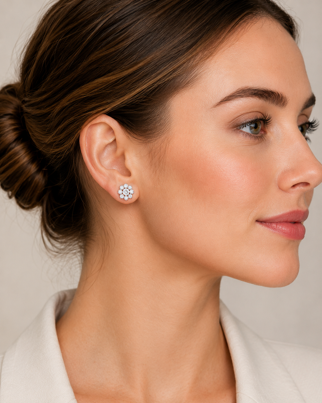 1 Carat Lab Grown Diamond Floral Earrings