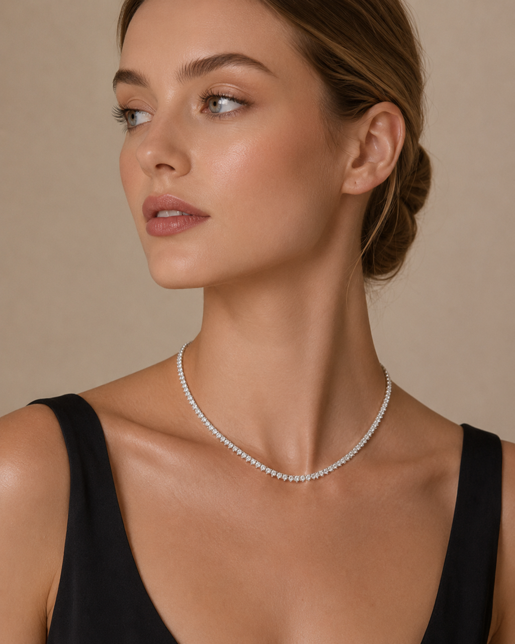 12 Carat Lab Grown Diamond Tennis Necklace (16 Inch)