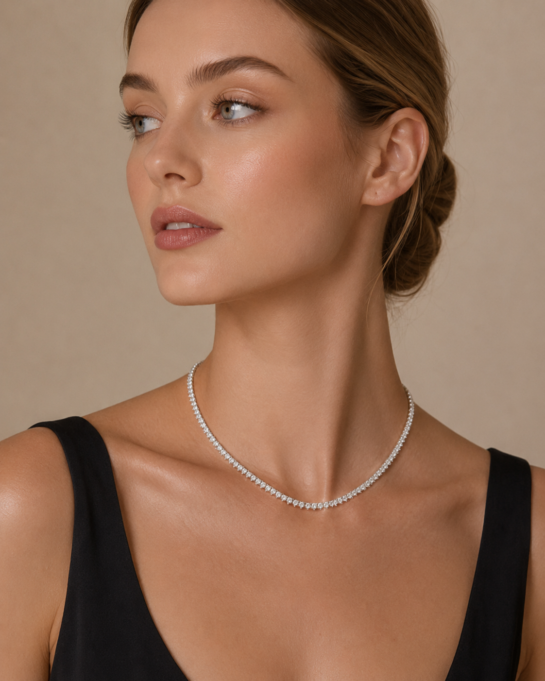 12 Carat Lab Grown Diamond Tennis Necklace (16 Inch)
