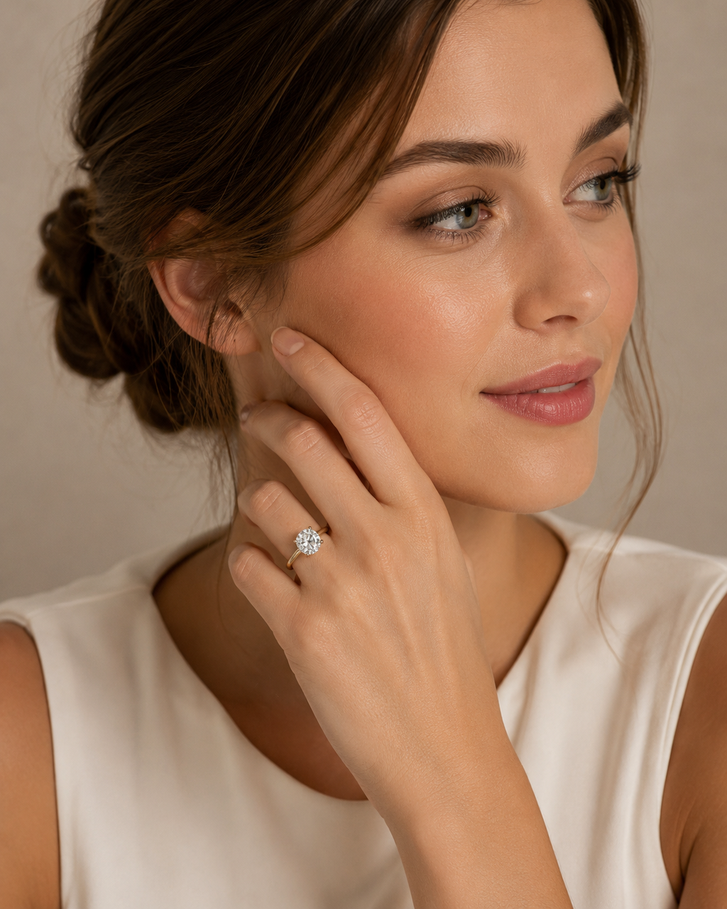 1 Carat Lab Grown Diamond Solitaire Ring
