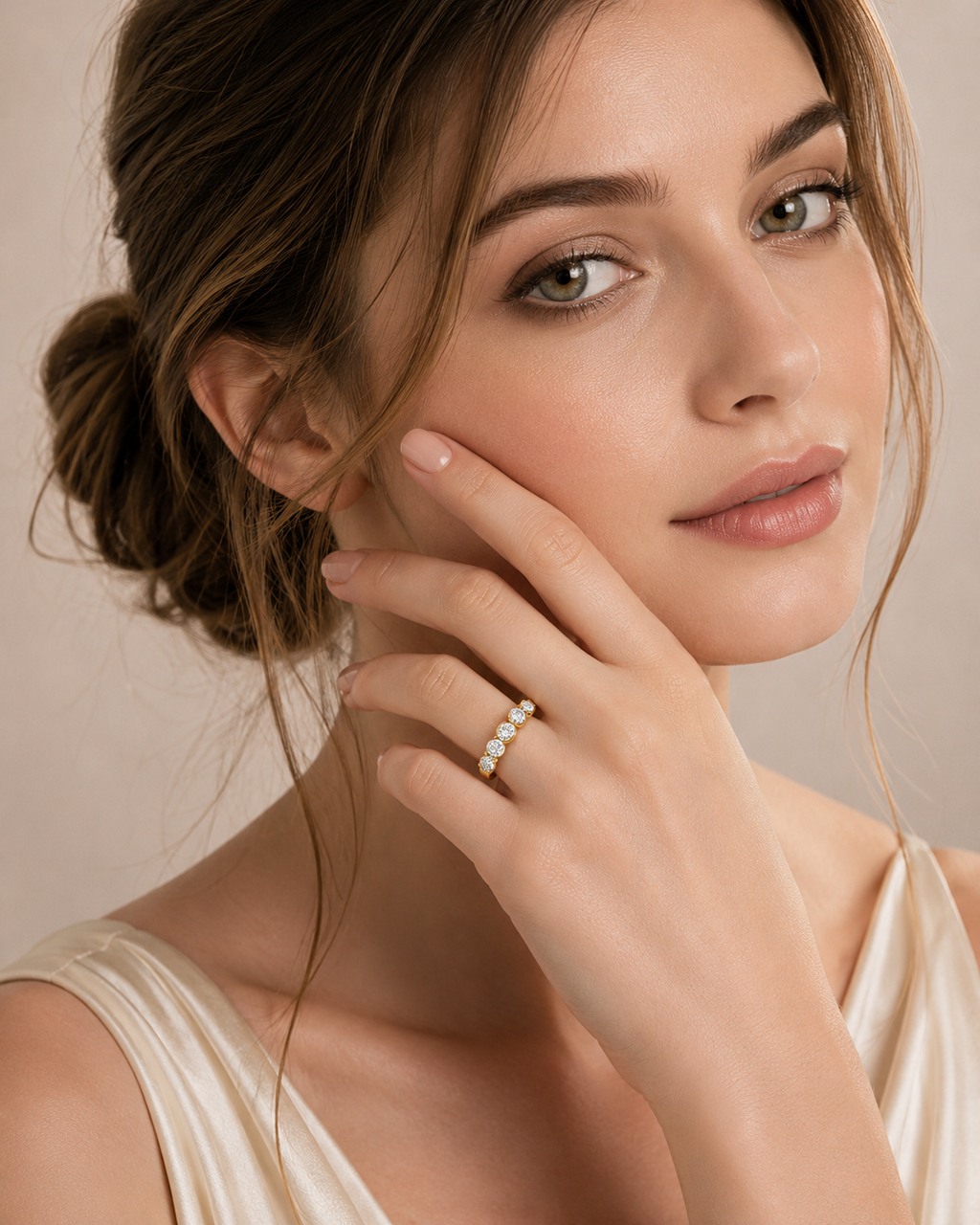 0.50 Carat Lab Grown Diamond 5 Stone Band Ring