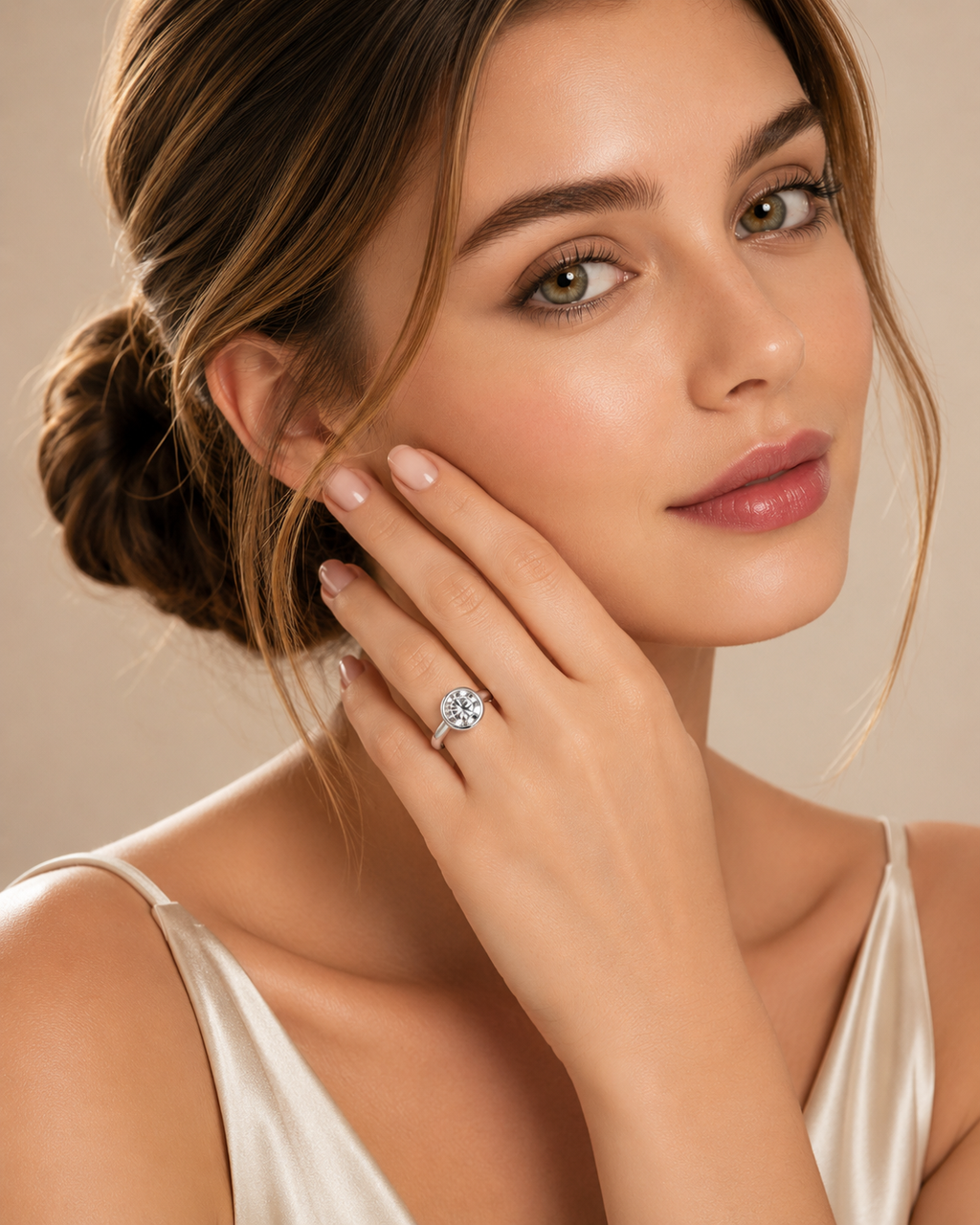 2 Carat Lab Grown Diamond Bezel Set Solitaire Ring