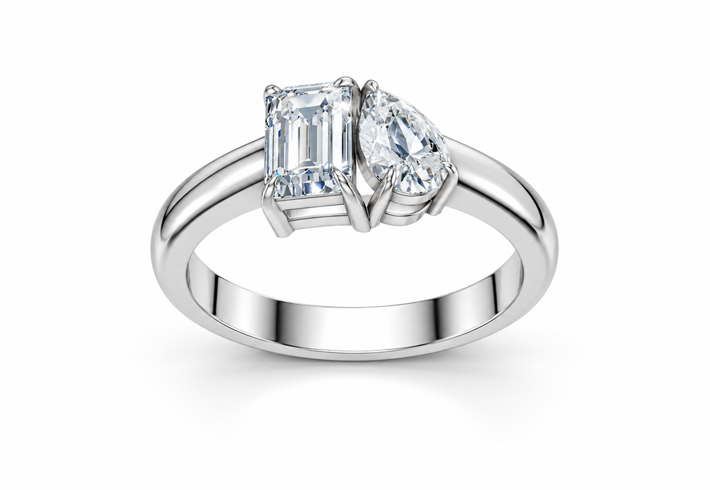1 Carat Lab Grown Diamond Toi et Moi Ring, IGI Certified