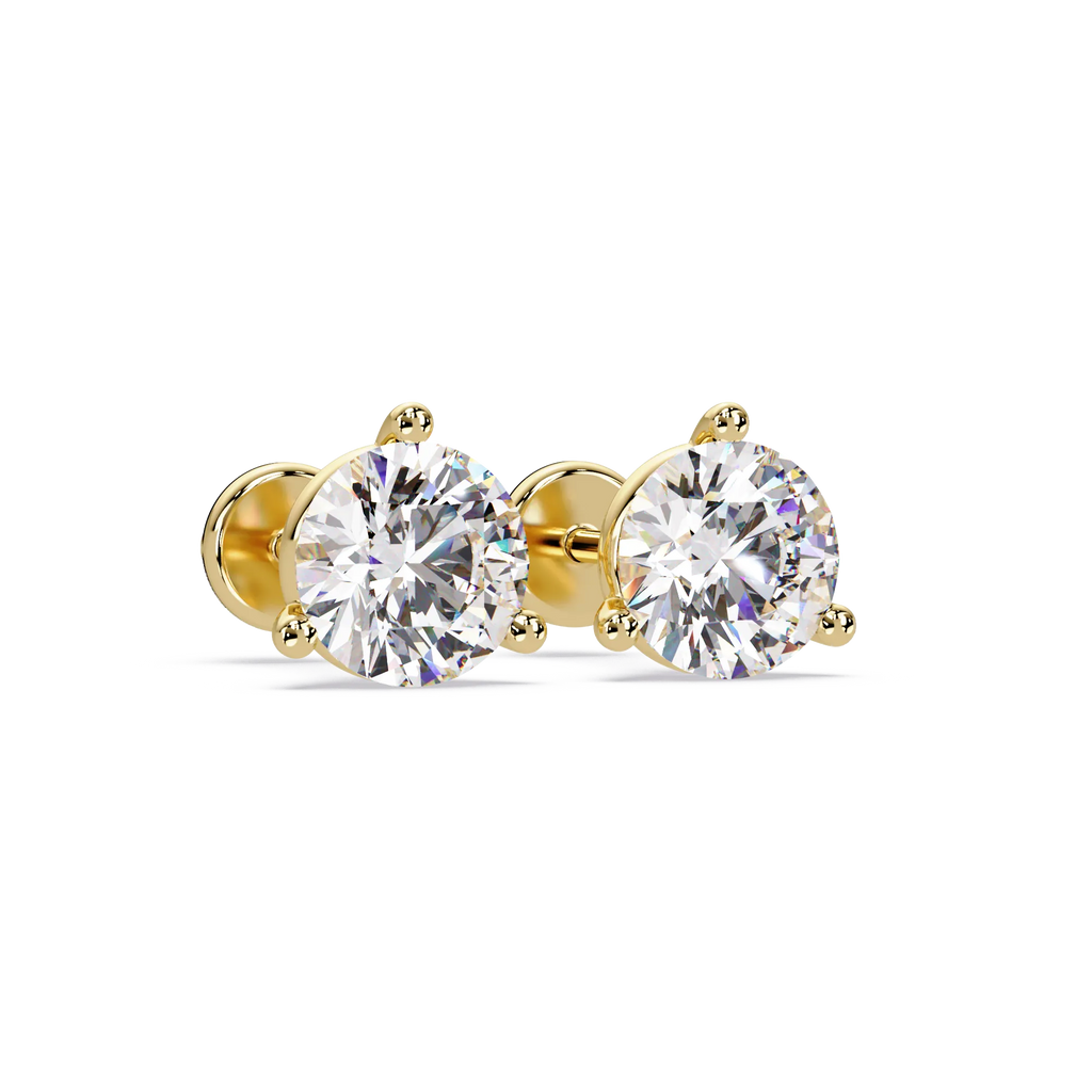 IGI Certified-2.50 Cts Lab Grown Diamond (VS/E-F) Solitaire Round Earring -925 Sterling Silver
