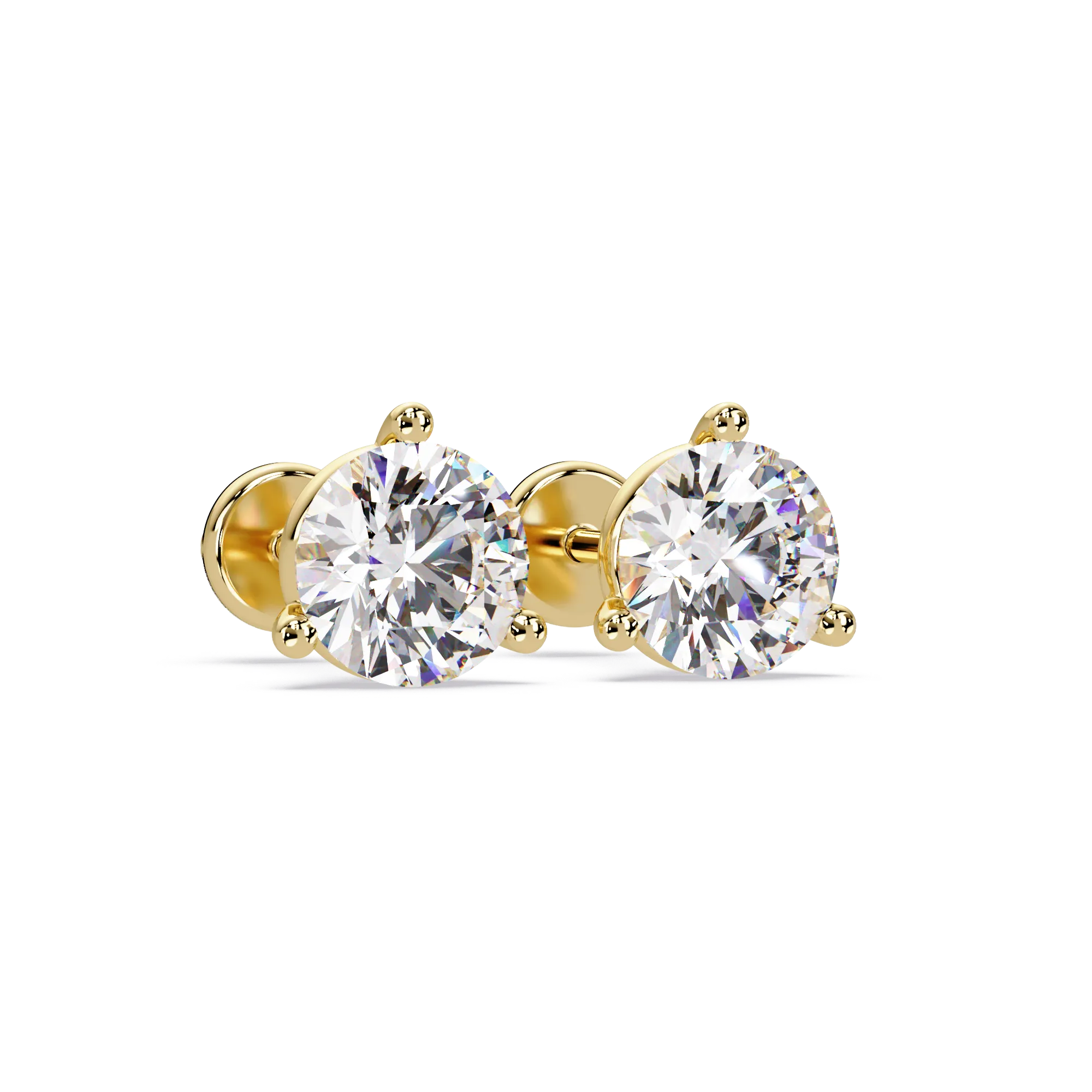 IGI Certified-2.50 Cts Lab Grown Diamond (VS/E-F) Solitaire Round Earring -925 Sterling Silver
