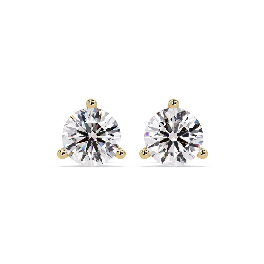 IGI Certified-2.50 Cts Lab Grown Diamond (VS/E-F) Solitaire Round Earring -925 Sterling Silver