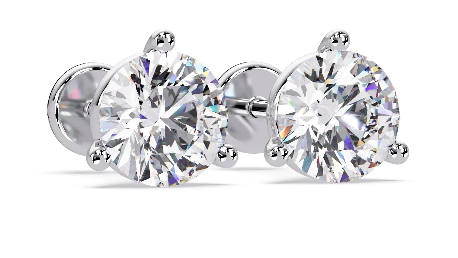 IGI Certified-2.50 Cts Lab Grown Diamond (VS/E-F) Solitaire Round Earring -925 Sterling Silver