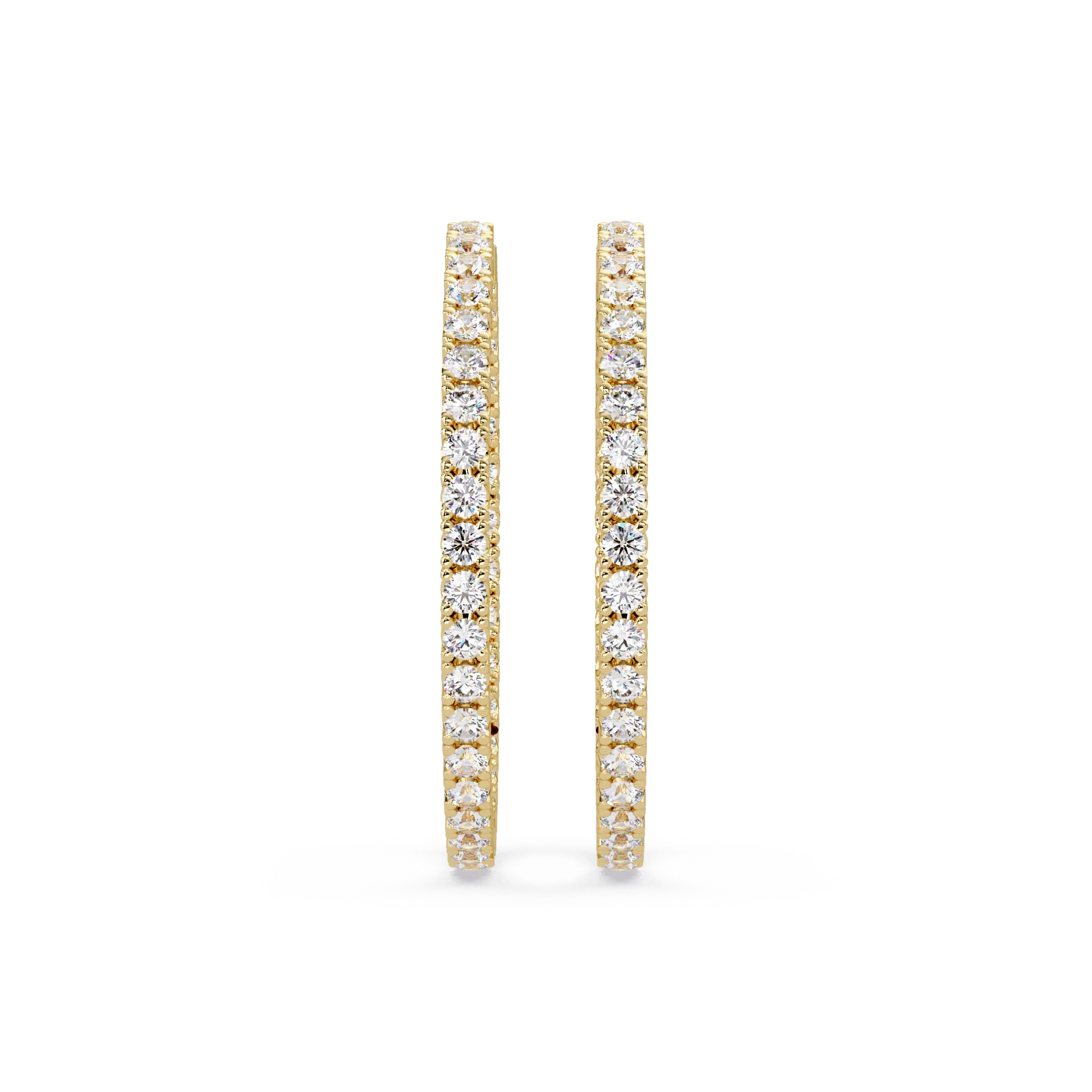 IGI Certified- 4 Ct. Lab Grown Diamond (VS/E-F) Eclipse Diamond Hoop Earrings – 70-Stone Brilliance Earring