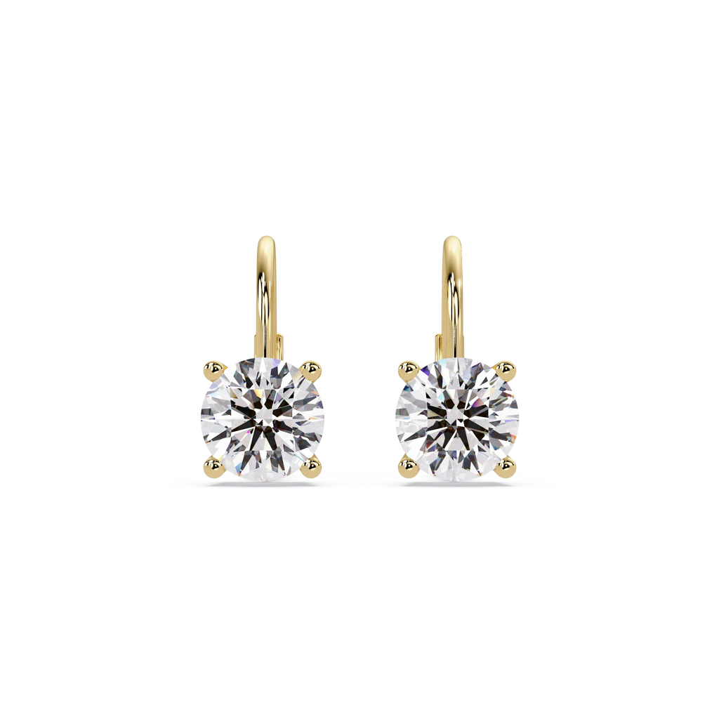 IGI Certified- 3 Ct. Lab Grown Diamond (VS/E-F) Elegant Gold Diamond Hoop Earrings